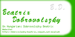 beatrix dobrovolszky business card